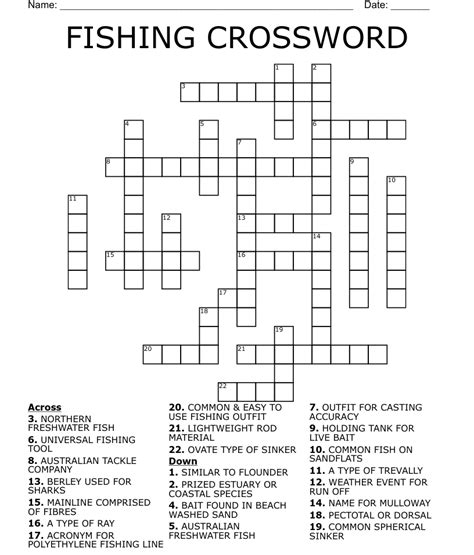 Fishing Sticks. . Fly fishing need crossword